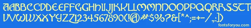 Hadley   Font – Yellow Fonts on Blue Background