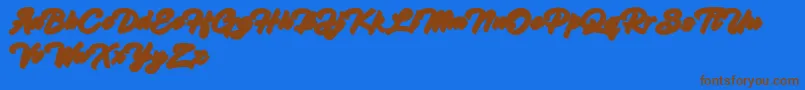 Шрифт Hadsut Extruded – коричневые шрифты на синем фоне