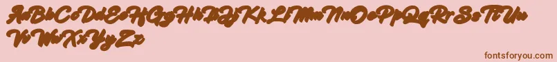 Hadsut Extruded Font – Brown Fonts on Pink Background