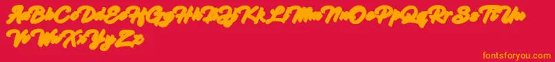 Hadsut Extruded Font – Orange Fonts on Red Background
