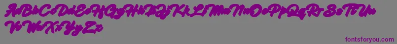 フォントHadsut Extruded – 紫色のフォント、灰色の背景