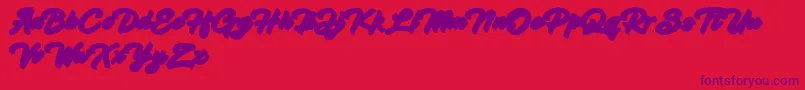Hadsut Extruded Font – Purple Fonts on Red Background