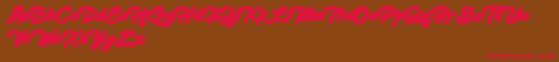 Hadsut Extruded Font – Red Fonts on Brown Background