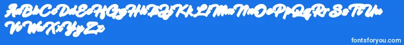 Hadsut Extruded Font – White Fonts on Blue Background