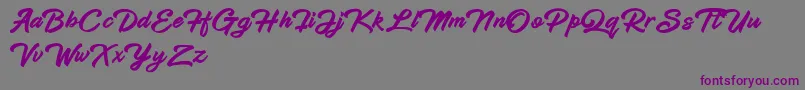 Hadsut Script Font – Purple Fonts on Gray Background