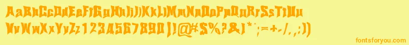 Haelvsen Font – Orange Fonts on Yellow Background