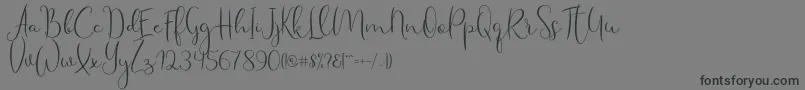 Haertbel Script Font – Black Fonts on Gray Background