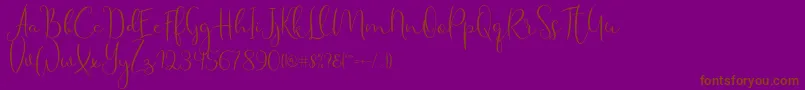 fuente Haertbel Script – Fuentes Marrones Sobre Fondo Morado