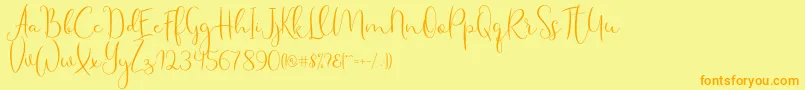 fuente Haertbel Script – Fuentes Naranjas Sobre Fondo Amarillo