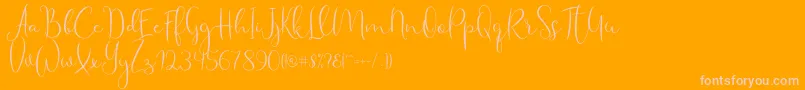 fuente Haertbel Script – Fuentes Rosadas Sobre Fondo Naranja