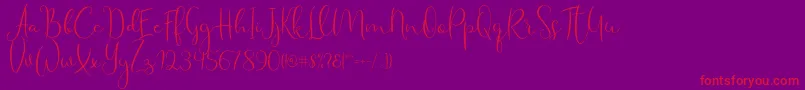 fuente Haertbel Script – Fuentes Rojas Sobre Fondo Morado