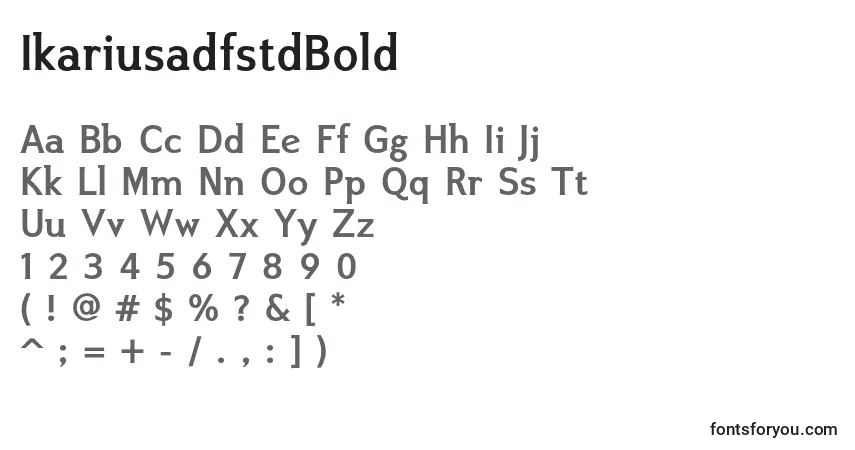 A fonte IkariusadfstdBold – alfabeto, números, caracteres especiais