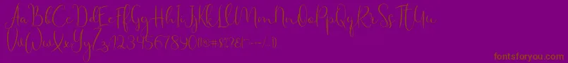 fuente Haertbel Script – Fuentes Marrones Sobre Fondo Morado