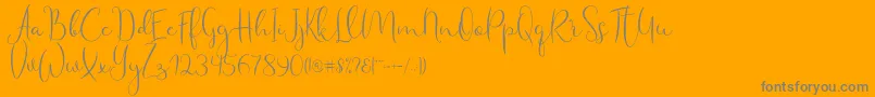 フォントHaertbel Script – オレンジの背景に灰色の文字