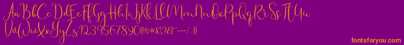 fuente Haertbel Script – Fuentes Naranjas Sobre Fondo Morado