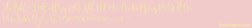 More about Haertbel Script Font Haertbel Script Font – Yellow Fonts on Pink Background