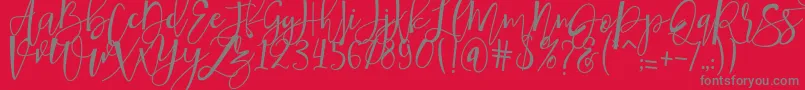 hafizan script Font – Gray Fonts on Red Background