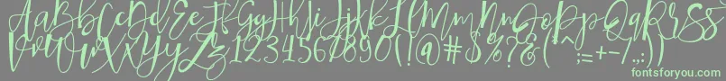 hafizan script Font – Green Fonts on Gray Background