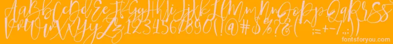 hafizan script Font – Pink Fonts on Orange Background