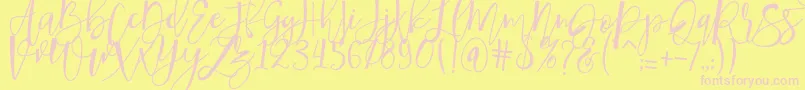 hafizan script Font – Pink Fonts on Yellow Background