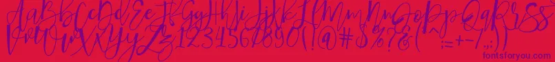 フォントhafizan script – 赤い背景に紫のフォント