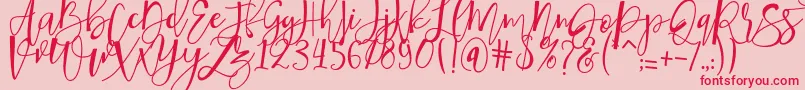 hafizan script-Schriftart – Rote Schriften auf rosa Hintergrund