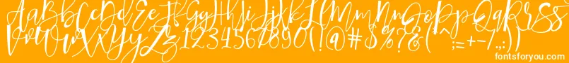 hafizan script Font – White Fonts on Orange Background