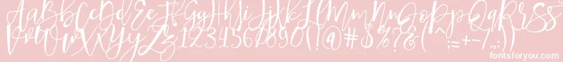 hafizan script-Schriftart – Weiße Schriften auf rosa Hintergrund