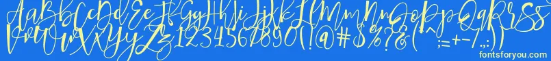 hafizan script Font – Yellow Fonts on Blue Background