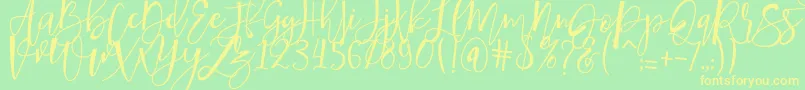 hafizan script Font – Yellow Fonts on Green Background