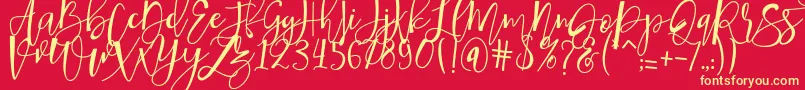 hafizan script Font – Yellow Fonts on Red Background