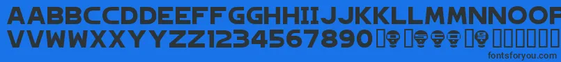 HAGANE   Font – Black Fonts on Blue Background