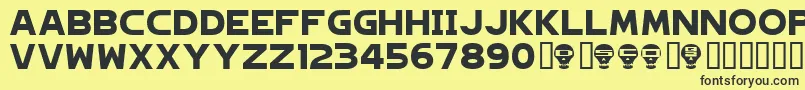 HAGANE   Font – Black Fonts on Yellow Background