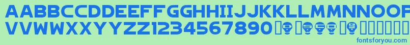 HAGANE   Font – Blue Fonts on Green Background