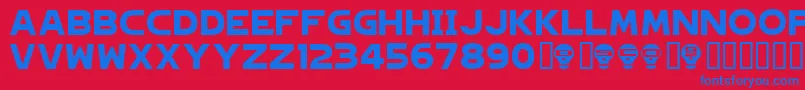 HAGANE   Font – Blue Fonts on Red Background