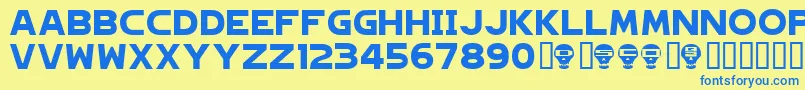 HAGANE   Font – Blue Fonts on Yellow Background