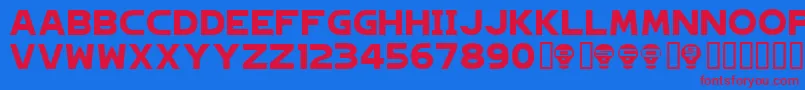 HAGANE   Font – Red Fonts on Blue Background