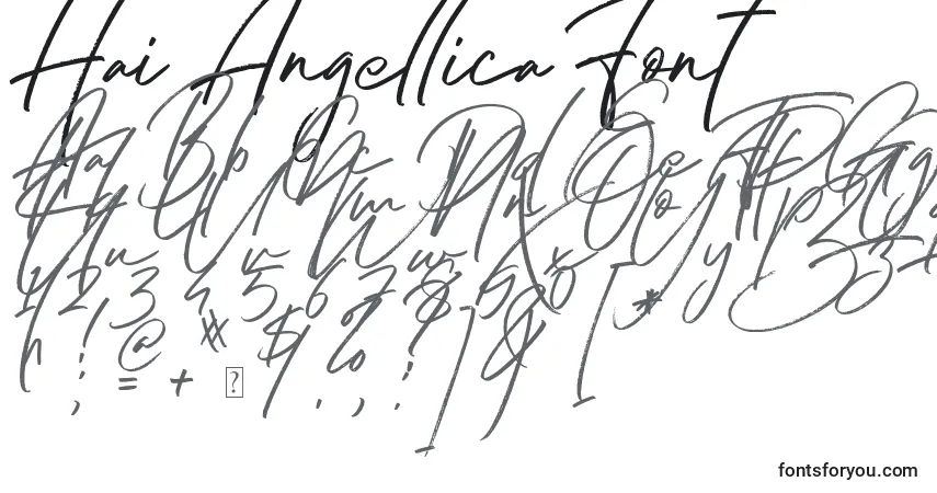 Schriftart Hai Angellica Font – Alphabet, Zahlen, spezielle Symbole