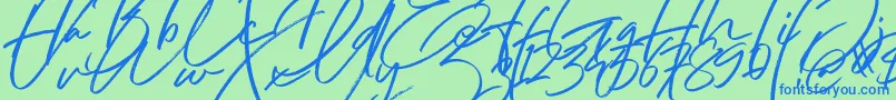 Lisätietoja Hai Angellica Font-fontista Hai Angellica Font-fontti – siniset fontit vihreällä taustalla