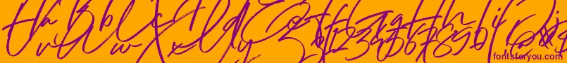 Hai Angellica Font Font – Purple Fonts on Orange Background