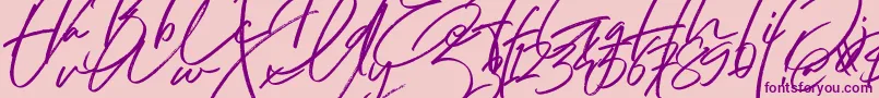 Hai Angellica Font Font – Purple Fonts on Pink Background