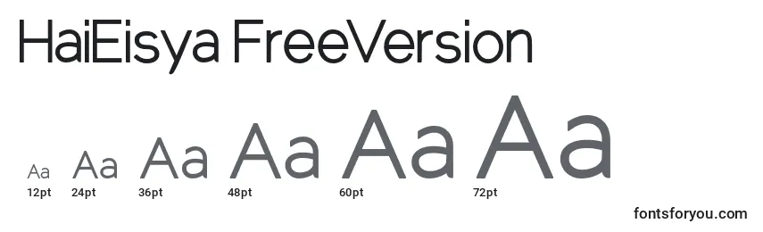 Размеры шрифта HaiEisya FreeVersion