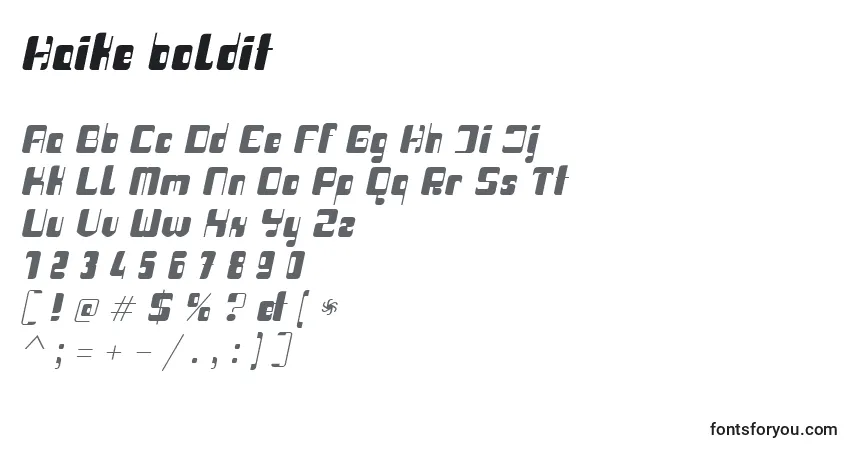 Шрифт Haike boldit – алфавит, цифры, специальные символы