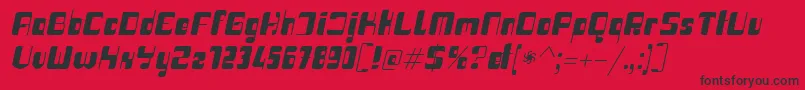 フォントHaike boldit – 赤い背景に黒い文字