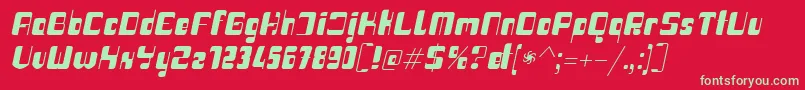 Haike boldit Font – Green Fonts on Red Background