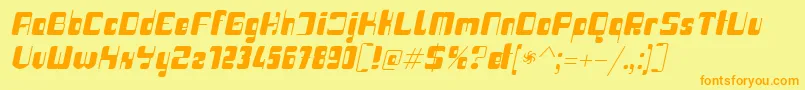 Haike boldit Font – Orange Fonts on Yellow Background