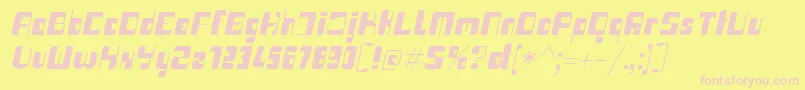 Haike boldit Font – Pink Fonts on Yellow Background