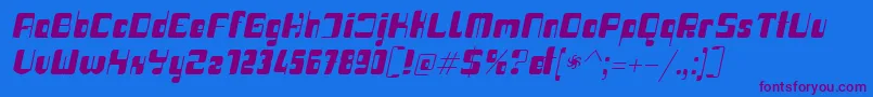 Haike boldit Font – Purple Fonts on Blue Background