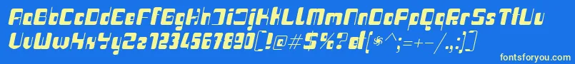 Haike boldit Font – Yellow Fonts on Blue Background