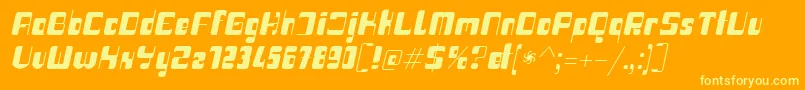 Haike boldit Font – Yellow Fonts on Orange Background